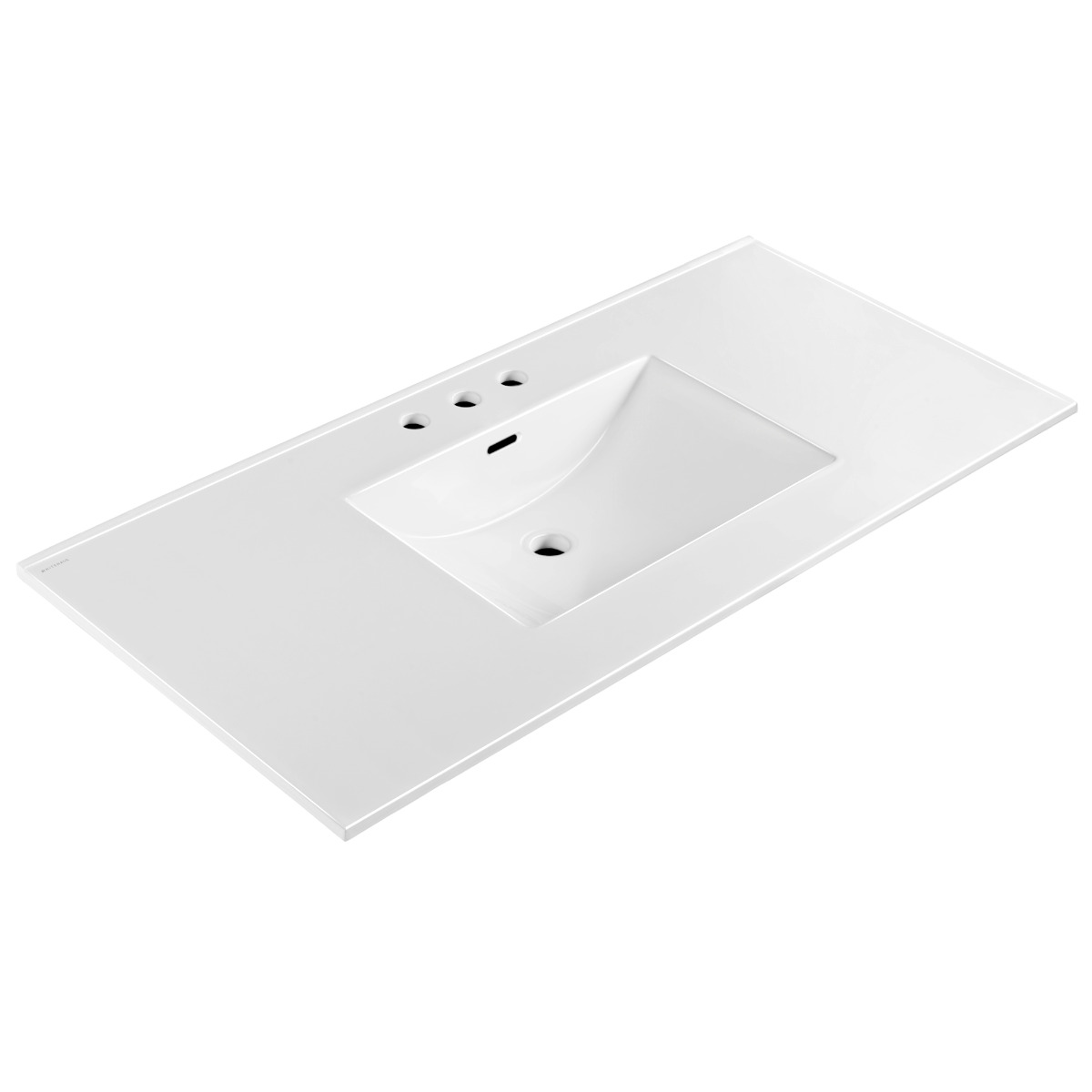Whitehaus WHCS4922-3H 49" Countertop Vanity Sink w/ Rect Bowl Widespread Faucet & Overflow view 1