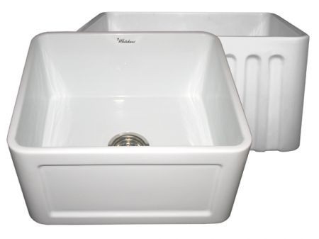Whitehaus WHFLCON2018 20" Reversible Fireclay Farmhouse Kitchen Sink view 2