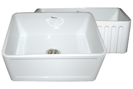 Whitehaus WHFLCON2418 24" Reversible Fireclay Farmhouse Kitchen Sink view 1