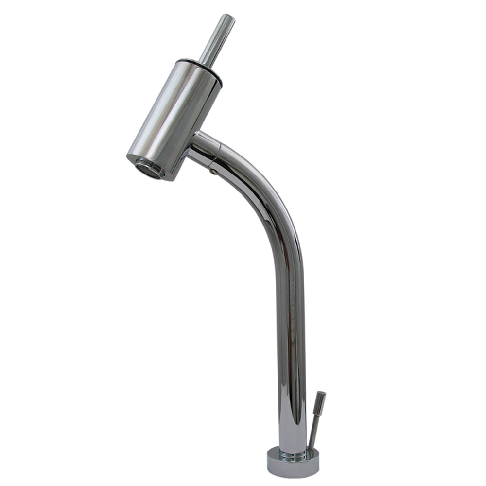 Whitehaus WHFS812-C Polished Chrome Wall Mount Laundry Faucet with Extended Swivel Spout view 1