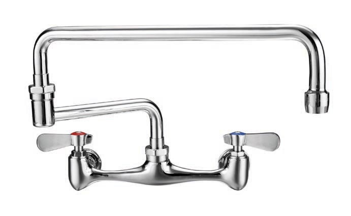 Whitehaus WHFS813-C Polished Chrome Laundry Faucet with Double Jointed Retractable Swing Spout view 1