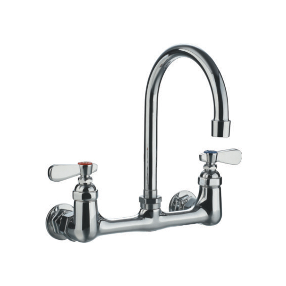 Whitehaus WHFS9814-P5-C Gooseneck Wall Mount Faucet with Lever Handles view 1
