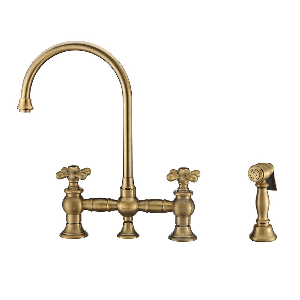 Whitehaus WHKBTCR3-9101-NT Vintage III Plus Bridge Faucet w/ Swivel Spout view 1