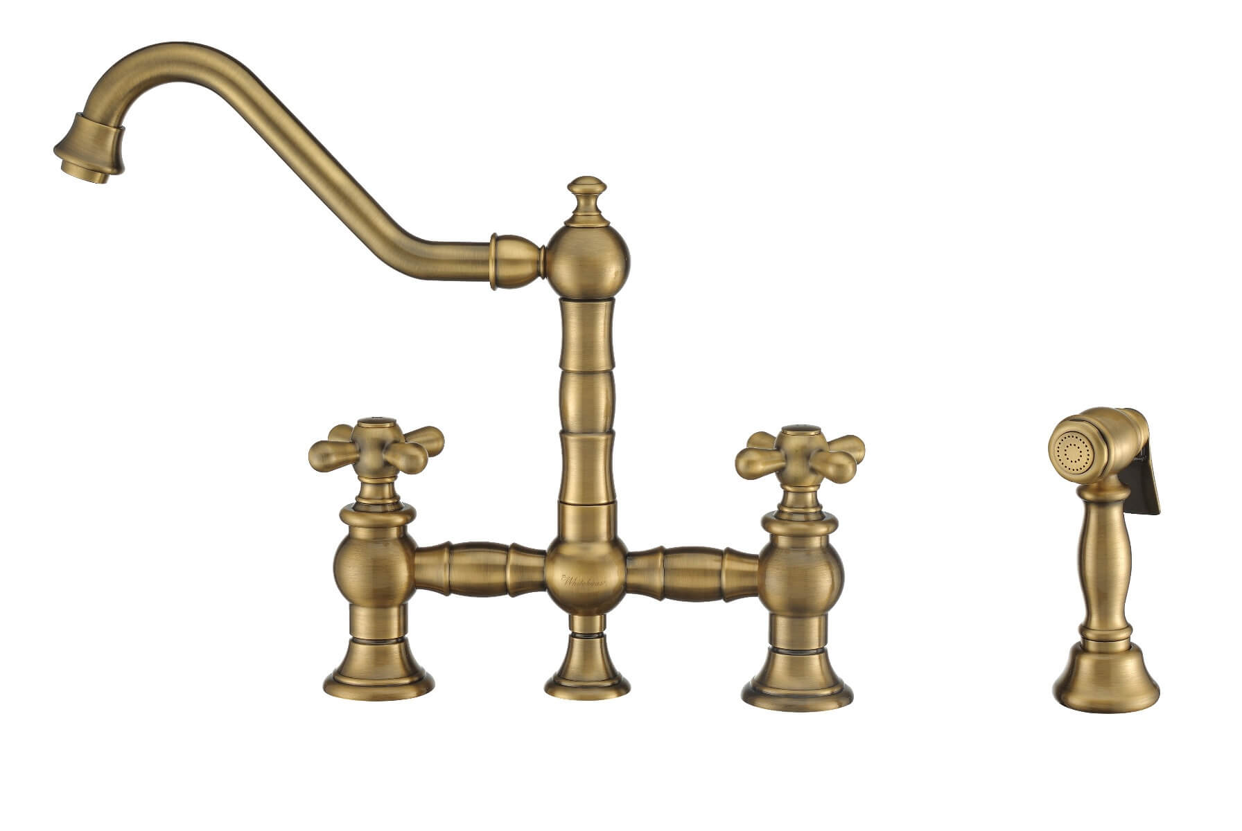 Whitehaus WHKBTCR3-9201-NT Vintage III Plus Bridge Faucet w/ Cross Handles view 1