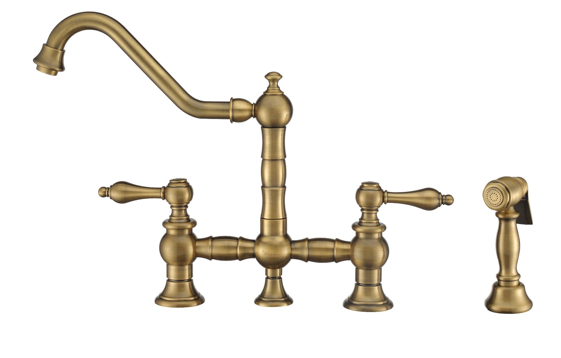 Whitehaus WHKBTLV3-9201-NT Vintage III Plus Bridge Faucet w/ Lever Handles view 1