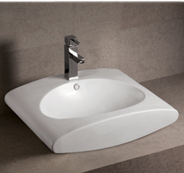Whitehaus WHKN1098 Ceramic Rectangular Above Mount Bathroom Sink Basin view 2