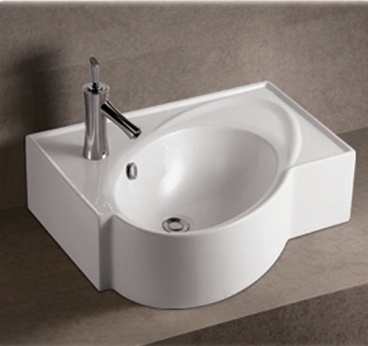 Whitehaus WHKN1129 Modern White Ceramic Rectangular Bathroom Sink Basin view 2