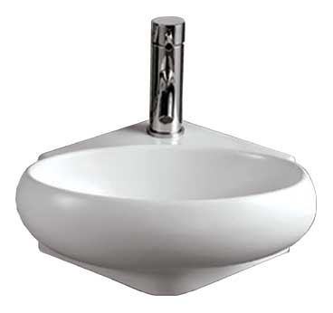Whitehaus WHKN1137 Isabella Oval White Porcelain Wall Mounted Bath Sink view 2