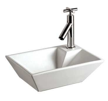 Whitehaus WHKN1142 Isabella White Wall Mount Single Faucet Hole Basin view 2