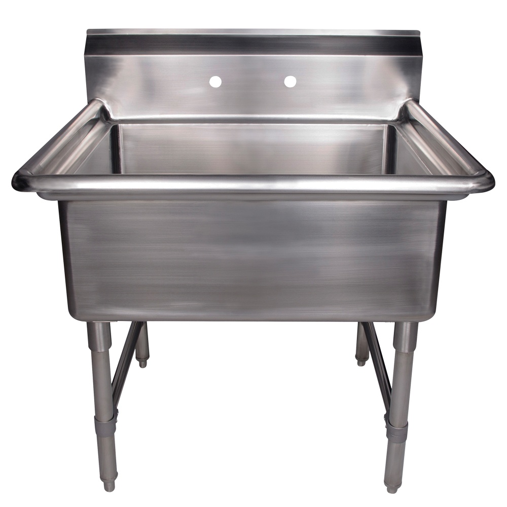 Whitehaus WHLS3024-C Noah's Collection Brushed Stainless Steel Square Sink view 1