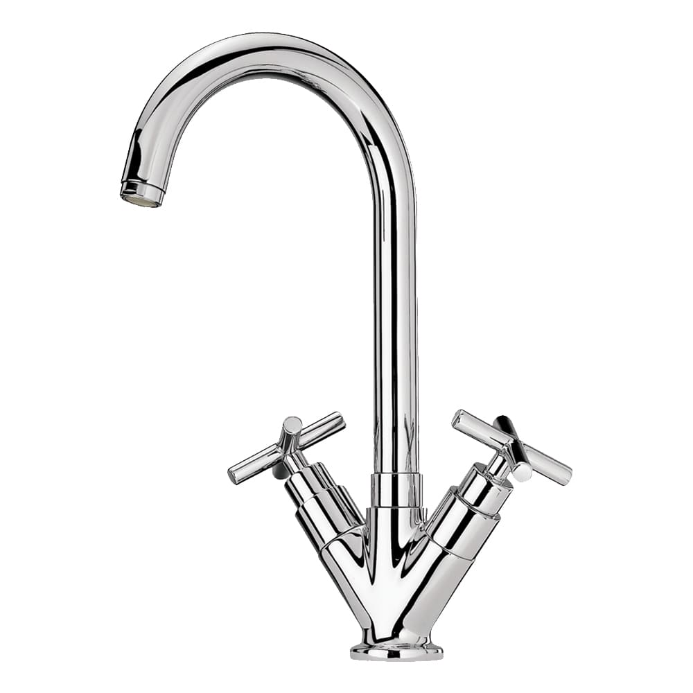 Whitehaus WHLX79572 Swivel Spout Chrome or Brushed Nickel Kitchen Faucet view 1