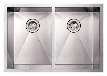 Whitehaus WHNCM2920EQ Stainless Steel 29'' Double Bowl Undermount Sink view 2