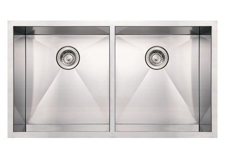 Whitehaus WHNCM3720EQ Stainless Steel 37'' Double Bowl Undermount Sink view 2