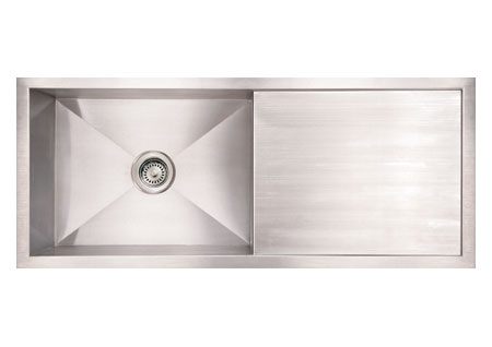 Whitehaus WHNCM4019 Stainless Steel 40'' Single Kitchen Sink w/ Drainboard view 2