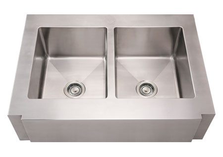 Whitehaus WHNCMAP3621EQ Stainless Steel 36'' Double Apron Kitchen Sink view 2