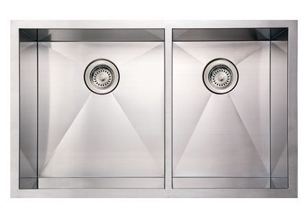 Whitehaus WHNCMD3320 Steel 33" Double Bowl Undermount Kitchen Sink view 2