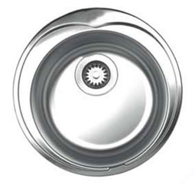 Whitehaus WHNDA16 Stainless Steel Large Round Drop-In Kitchen Sink view 2
