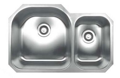 Whitehaus WHNDBU3120 Stainless Steel 31'' Double Bowl Undermount Sink view 2