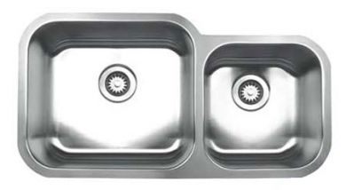 Whitehaus WHNDBU3318 Stainless Steel 33" Two Bowl Undermount Kitchen Sink view 1