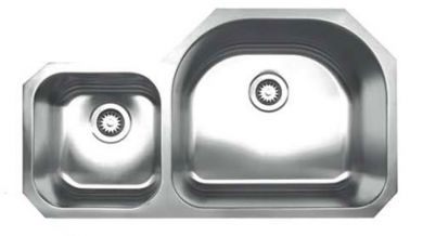 Whitehaus WHNDBU3721 Stainless Steel 37'' Double Bowl Undermount Sink view 2