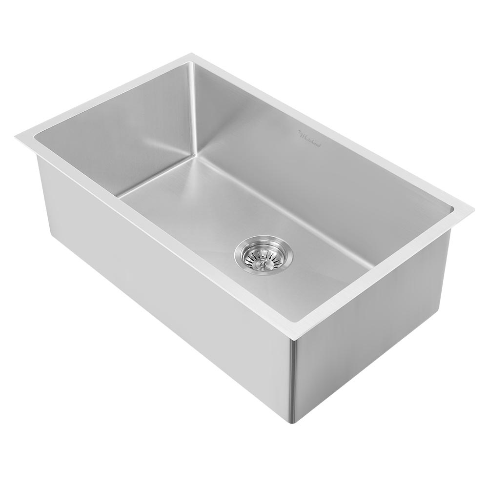 Whitehaus WHNPL2718-BSS Noah Plus Heavy Duty Single Bowl Dual Mount Sink view 1