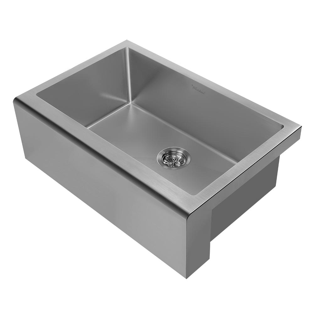 Whitehaus WHNPL3020 Noah Plus 16 Gauge Undermount Sink Set With Front Apron view 1
