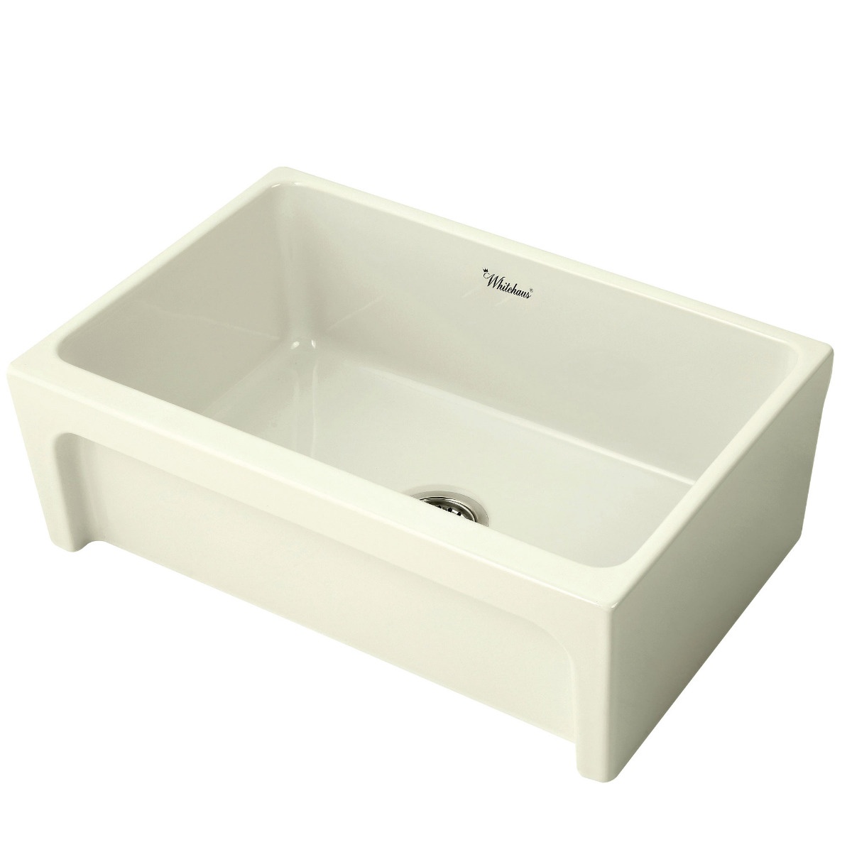 Whitehaus WHQ5530 Fireclay 30" Reversible Sink w Beveled or Lip Front Apron view 1