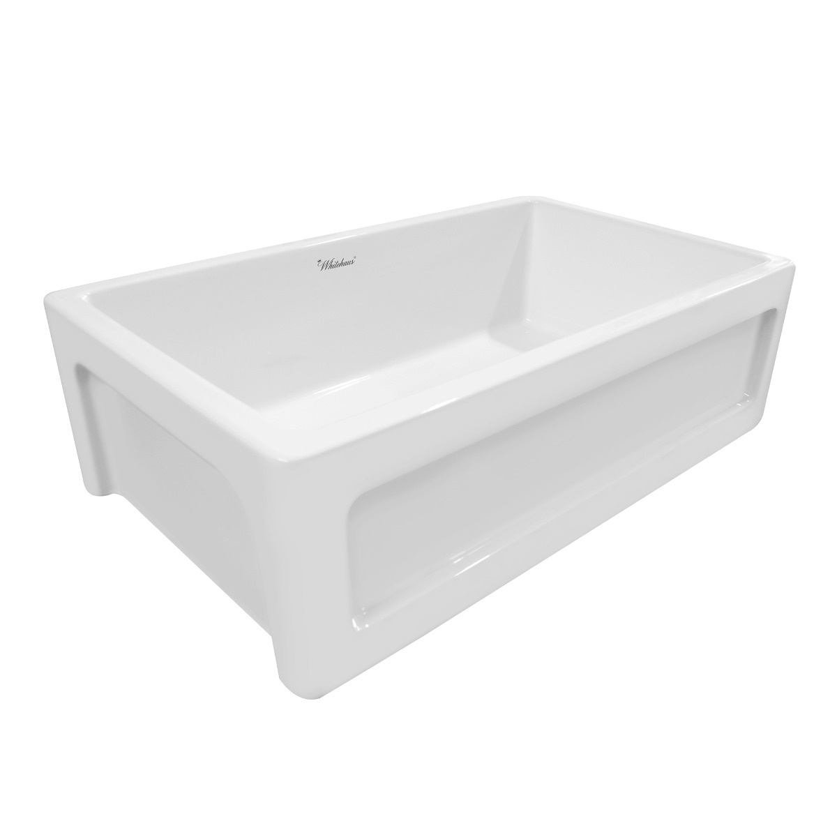 Whitehaus WHQ5550 Shakerhaus 33" Reversible Farmhouse Kitchen Fireclay Sink view 1