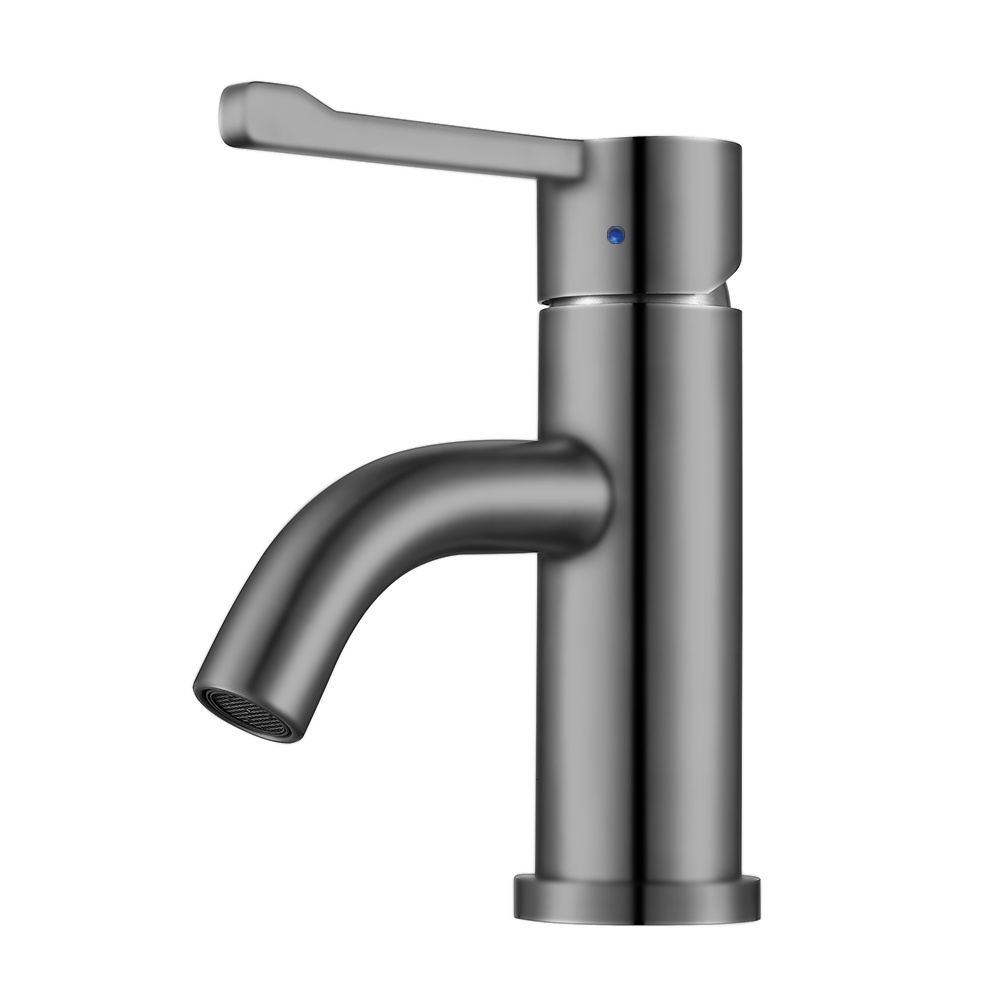 Whitehaus WHS0221-SB Waterhaus Solid Stainless Steel Lavatory Faucet view 1