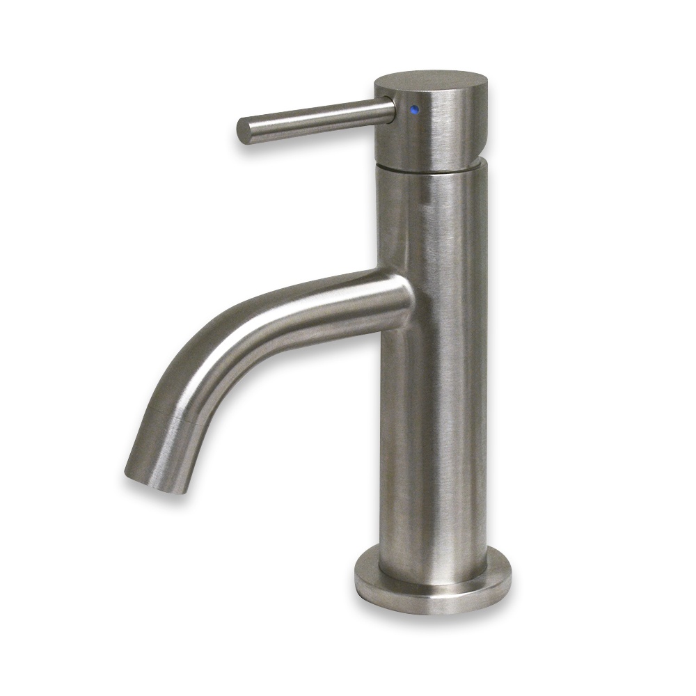 Whitehaus WHS1010-SB Solid Stainless Steel Single Lever Lavatory Faucet view 1