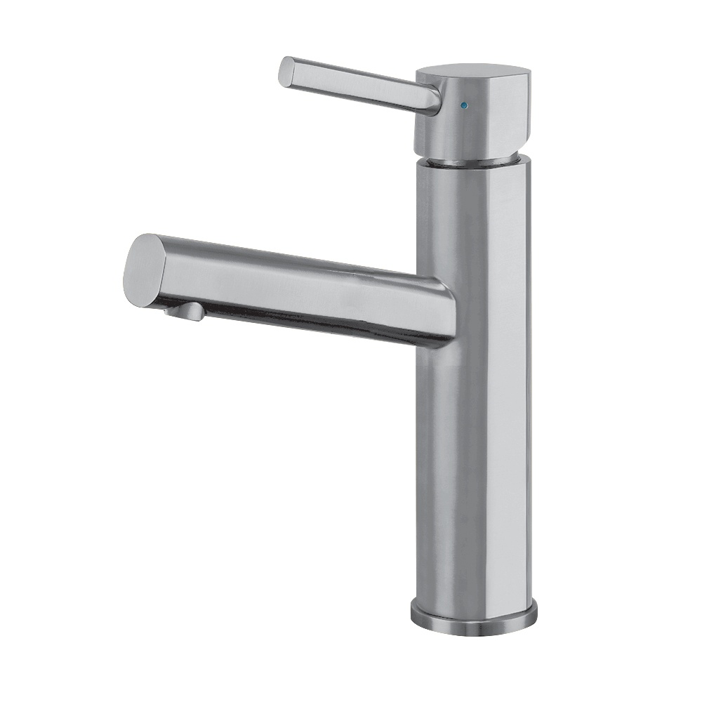 Whitehaus WHS1206-SB Waterhaus Solid Stainless Steel Lavatory Faucet view 1