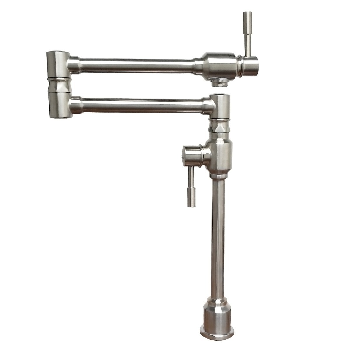 Whitehaus WHST10004-002SK-BSS Solid Stainless Steel Deck Mount Pot Filler view 1