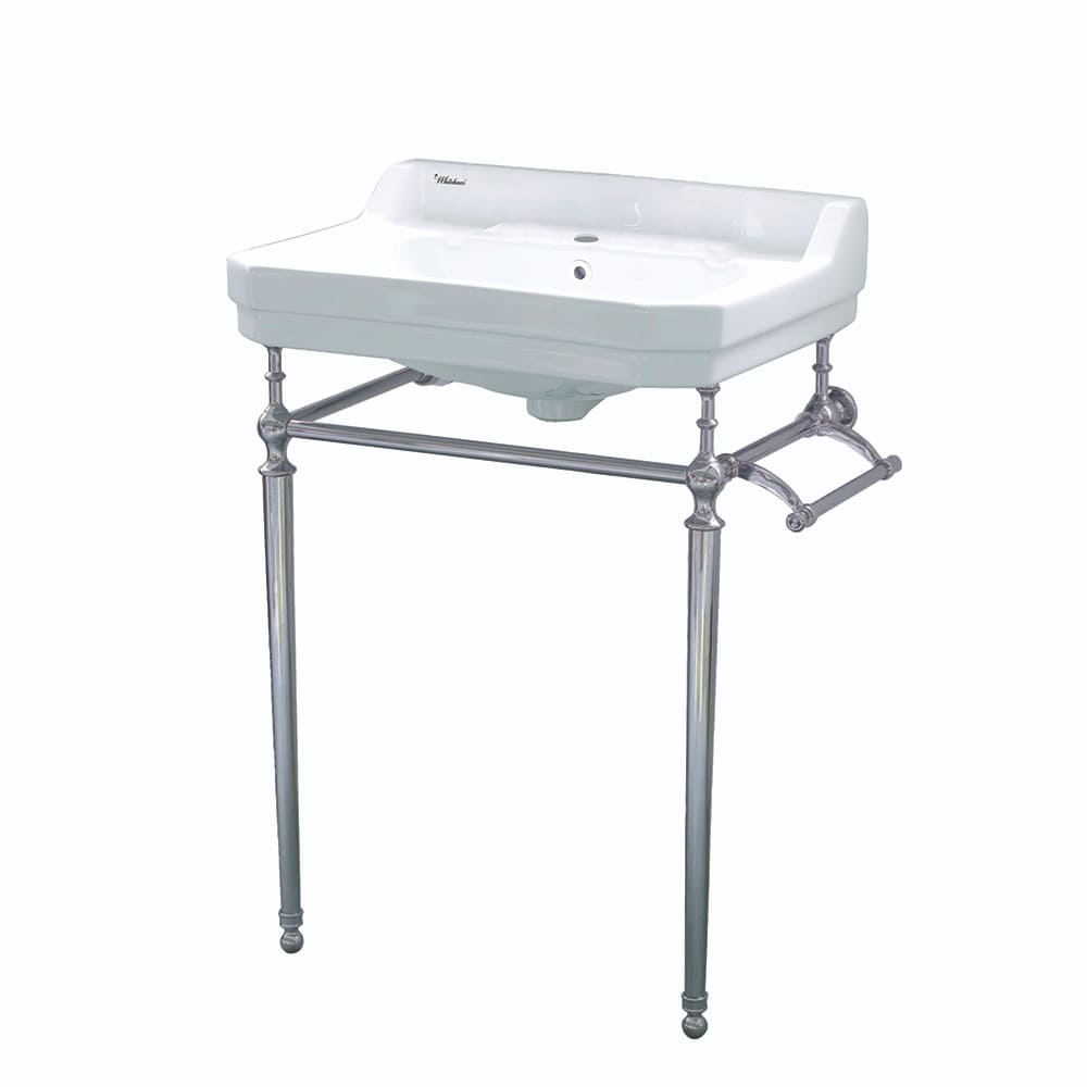 Whitehaus WHV024-L33-1H Single Hole Console Sink With Leg Support view 1